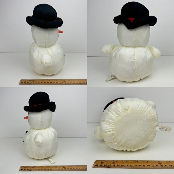 Vtg 90s Snowman Stuffed Plush Soft Puffy Nylon Material Holiday Christmas Winter - Picture 4 of 11